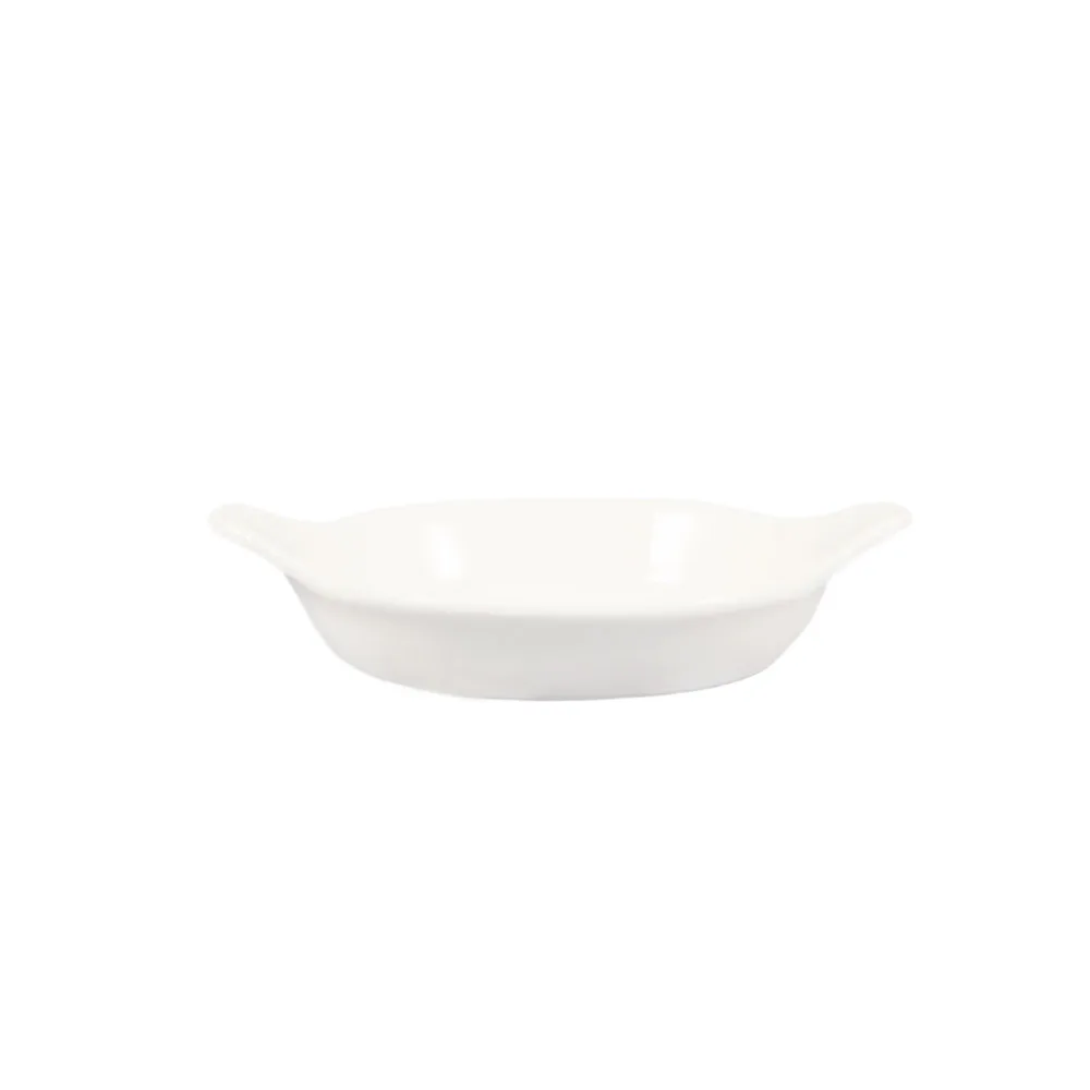 CAC China EGD-6 - Oval 6" x 4-7/8" Egg Dish, 6 oz, Bone White Ceramic, Dishwasher Safe - 1 Dozen