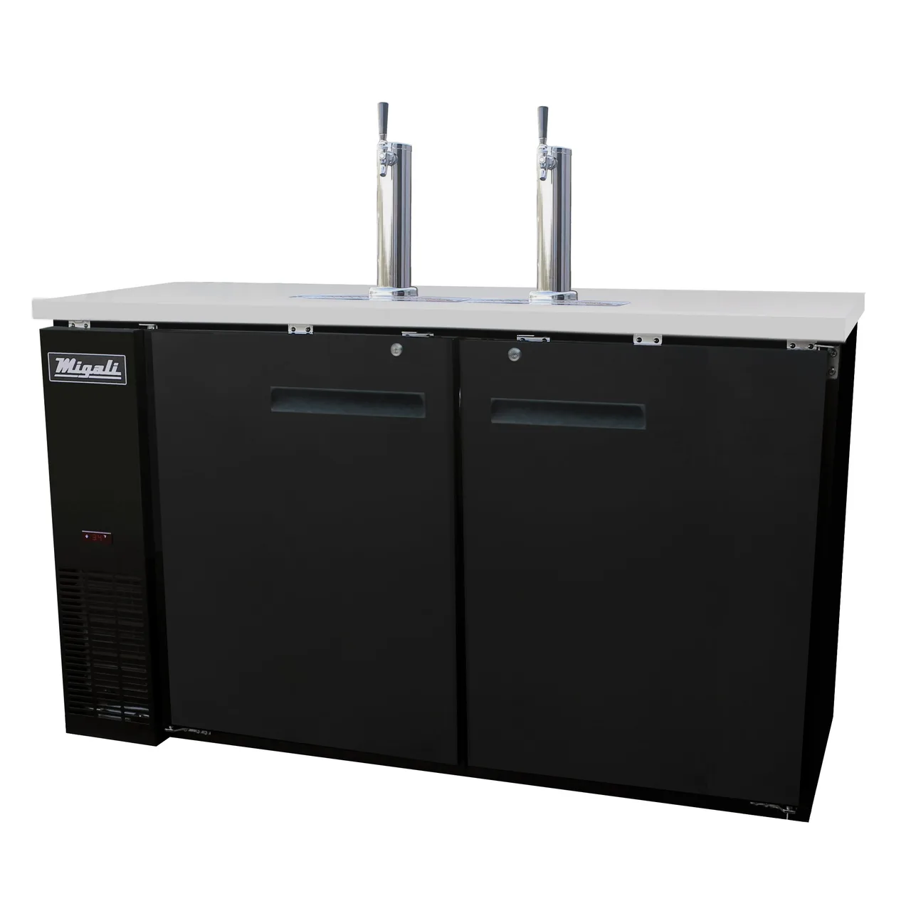 Migali C-DD60-2-HC 60" 2 Columns Draft Beer Cooler, 2 Keg, 15.8 cu. ft.