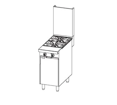 Southbend P16C-X Gas 16"-17" Heavy Duty Range w/ (2) Open Burners, (1) Cabinet Base, 90.000 BTU