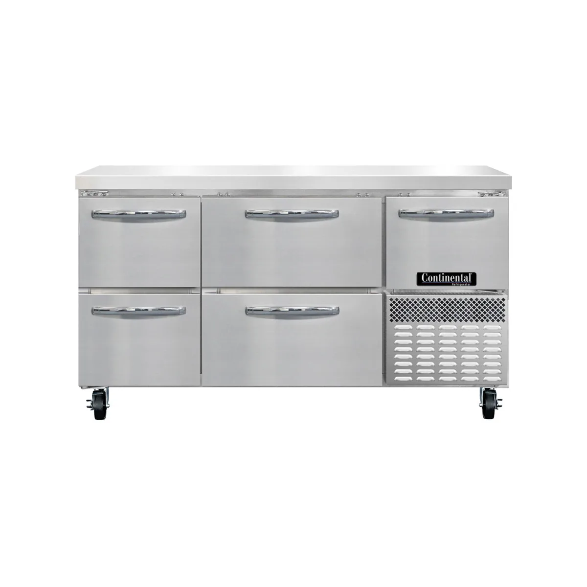 Continental Refrigerator RA60N-D 60" WorkTop Refrigerator w/ 2 Drawers & 1 Half Doors