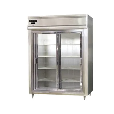 Continental Refrigerator D2RESNSSSGD 57" 2-Section Reach-In Refrigerator w/ 2 Sliding Glass Doors, All Stainless Steel, 40 cu. ft.