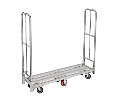 Winholt AL-300-60-FH Platform Truck, 63"W x 16"D x 60-1/2"H, Gray, 1500 lbs, 2 Fixed 6" & 4 Swivel 5" Casters