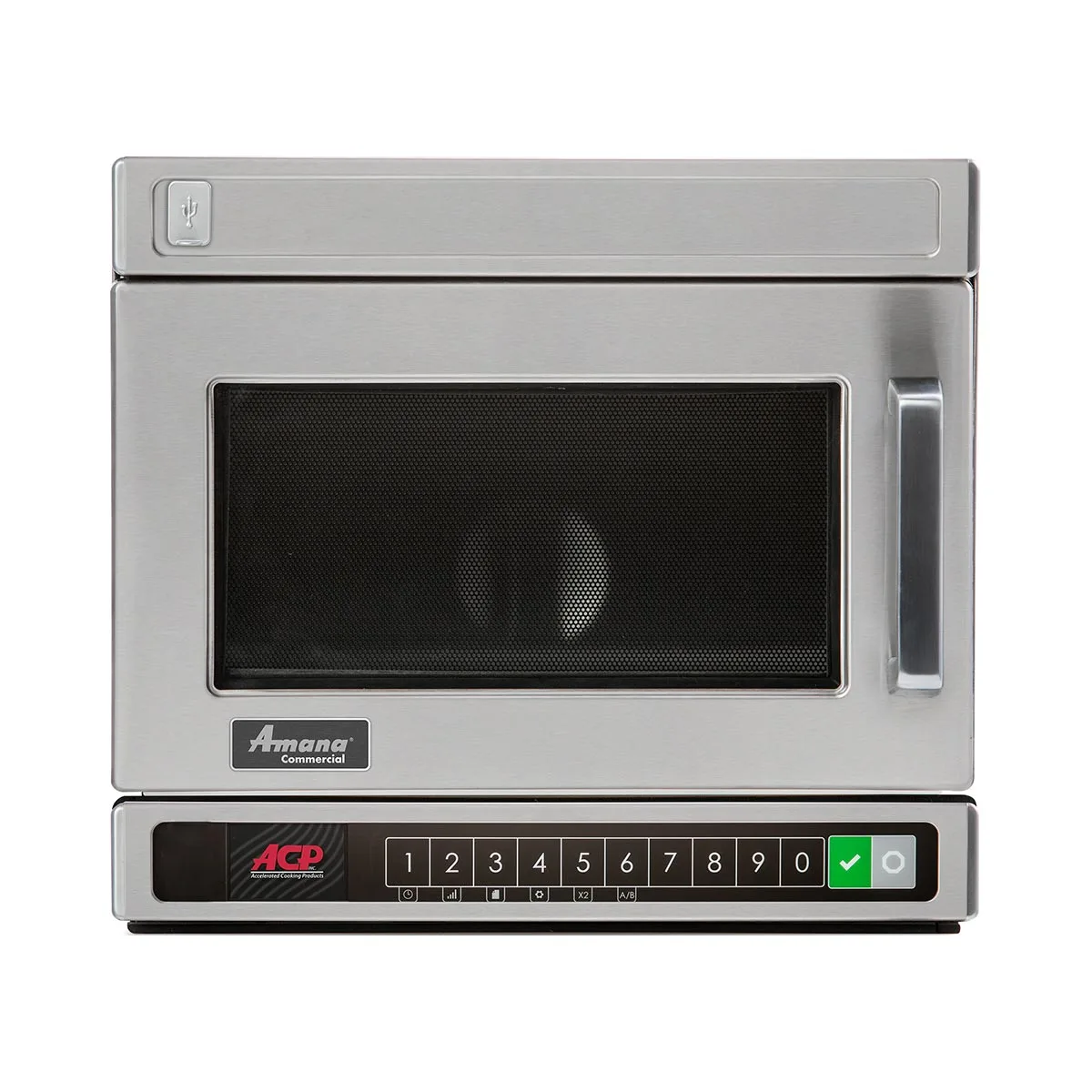 Amana HDC12YA2 1200W Commercial Countertop Microwave Oven, 0.6 Cu. Ft., Push Button, 120V
