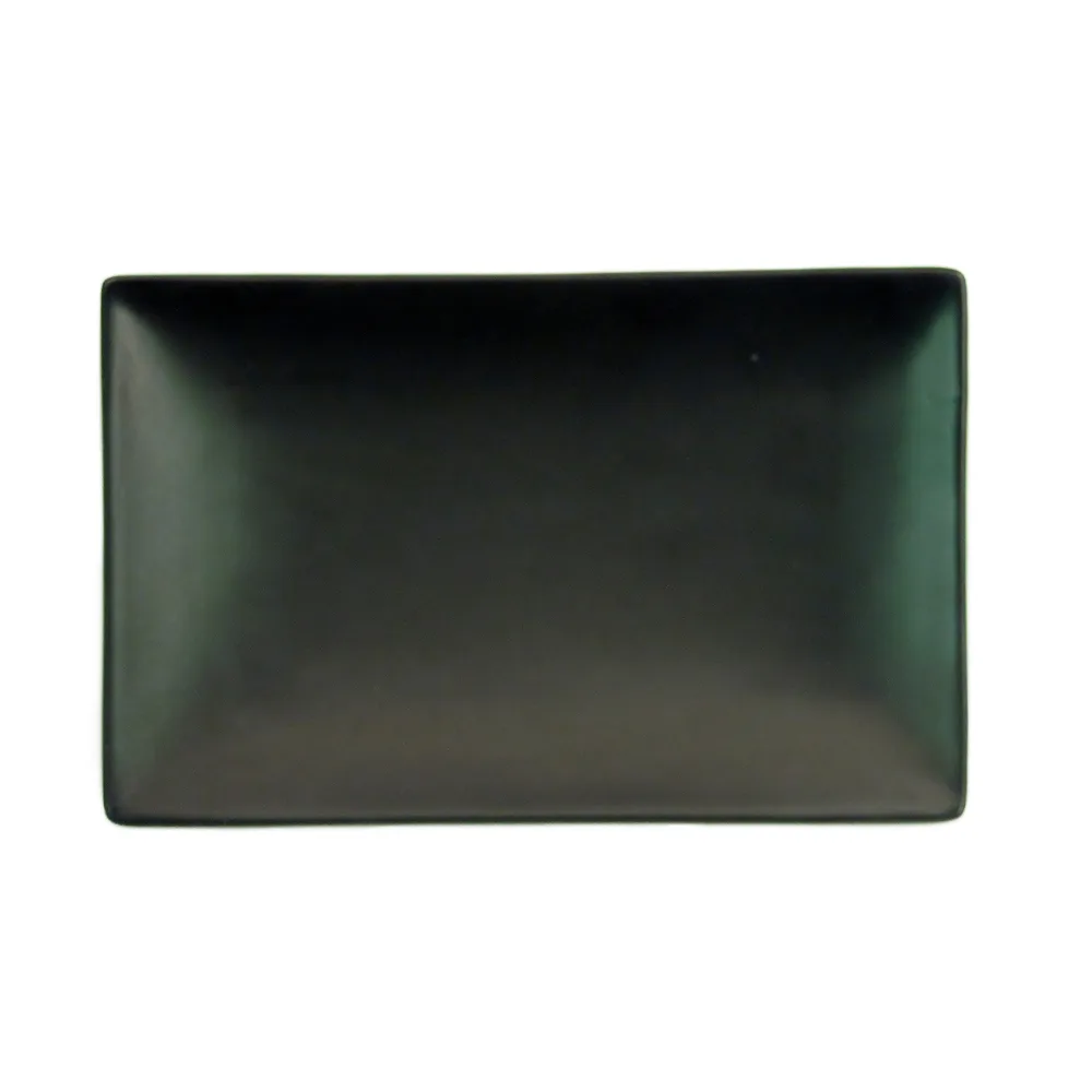 CAC China 666-33-BLK Platter, 5"L x 3-1/2"W x 1"H, Stoneware, Black, Dishwasher Safe - Dozen