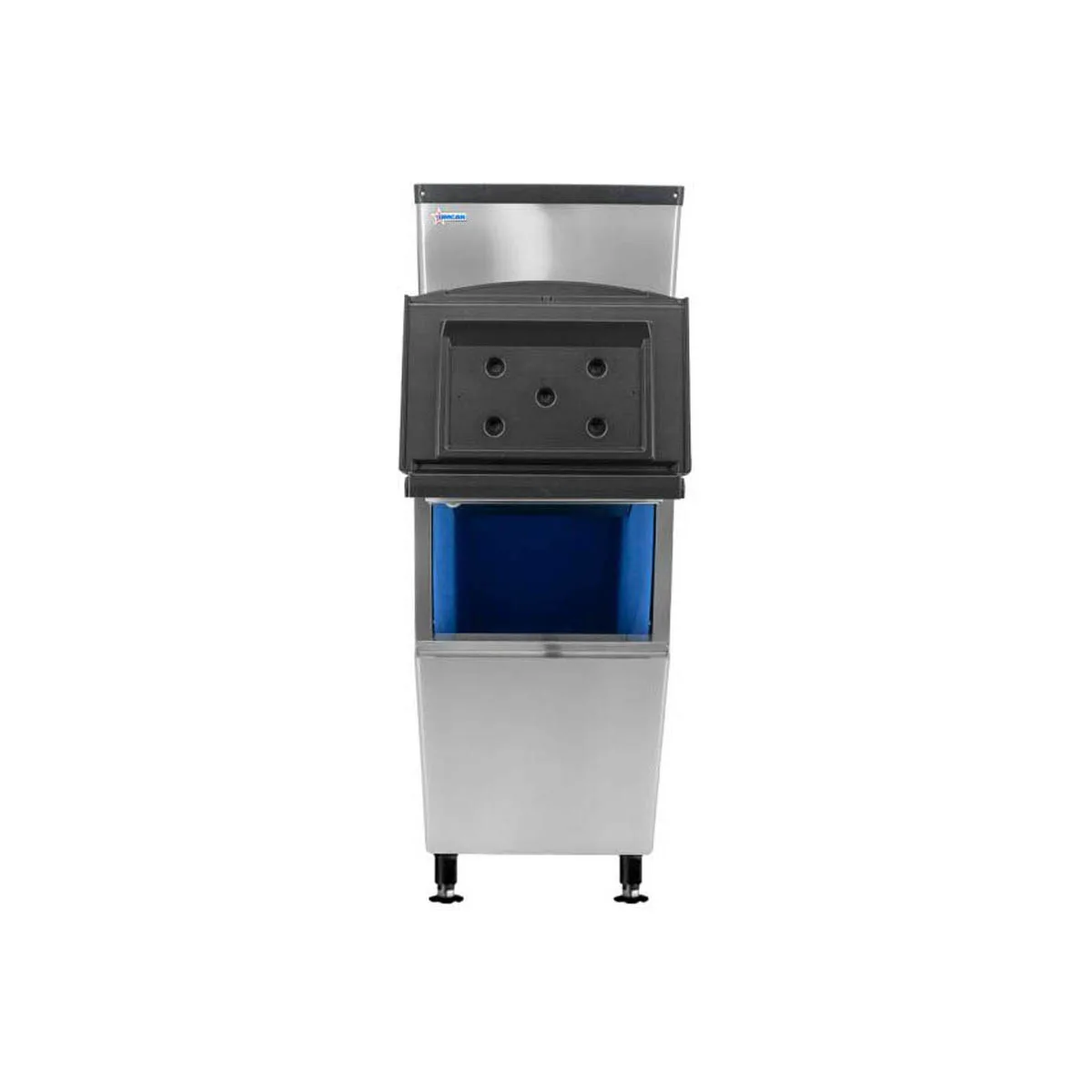 Omcan USA 47485 Air Cooled Full Cube 350 lb Ice Machine with Bin, 275 lb Storage