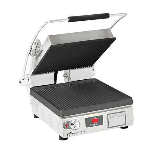 Star PGT14IT Single Cast Iron Panini Sandwich Grill w/ Timer, Grooved Plates, Manual Controls