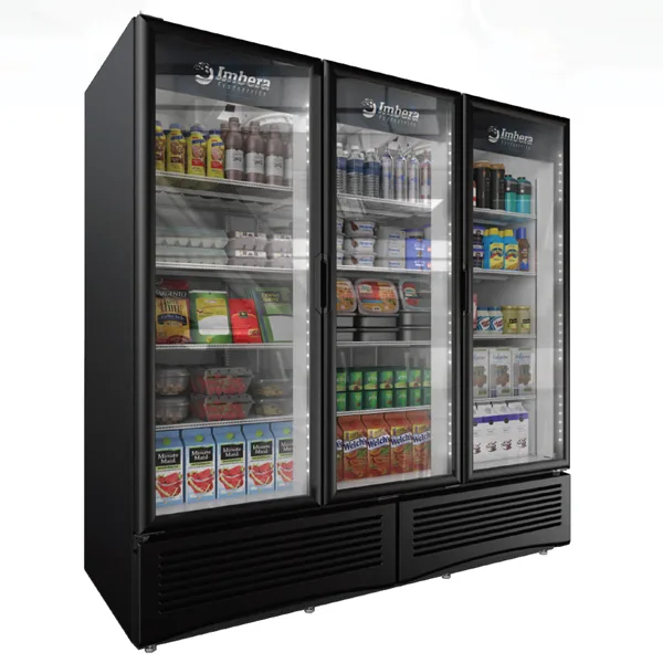 Omcan USA 41220 78" 3-Section Merchandiser Refrigerator w/ Glass Door, 71 cu. ft.