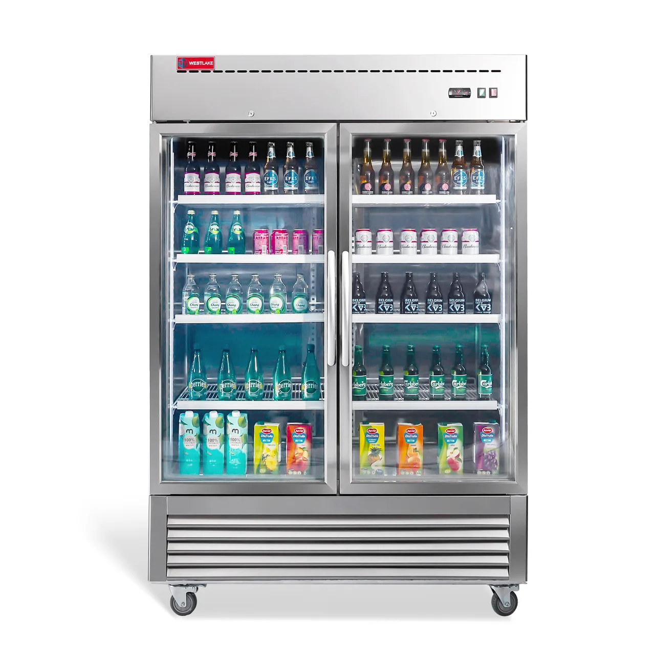 Westlake WKR-49BG 49 cu ft Reach‑In Merchandiser Refrigerator, Stainless Steel, Fan‑Cooled, R290