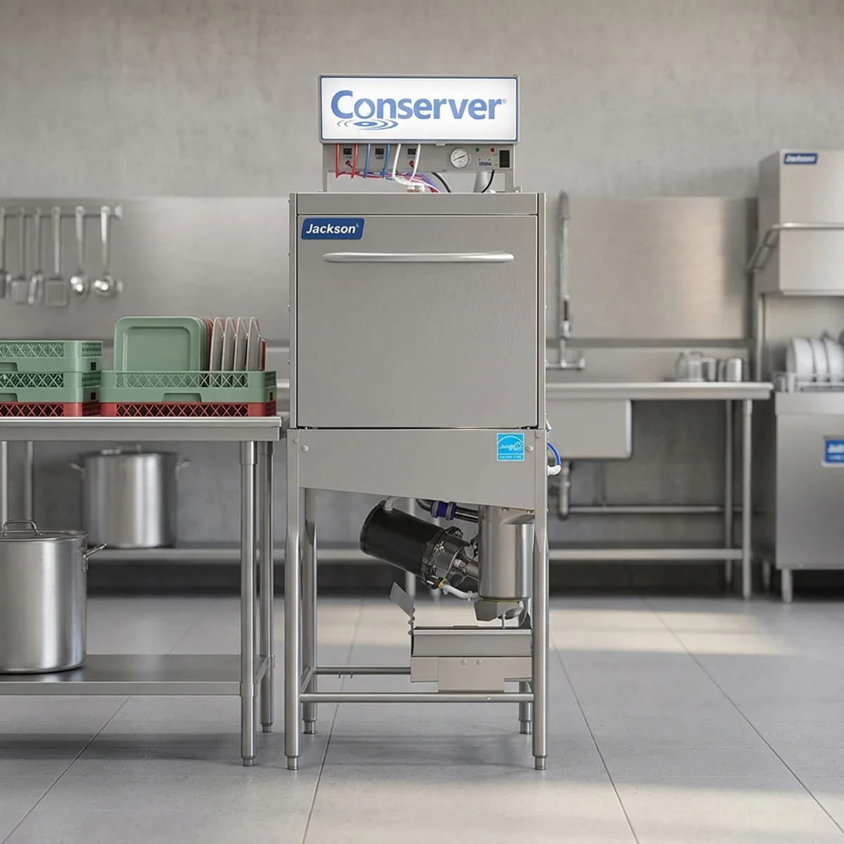 Jackson WWS CONSERVER XL-E-FL Door Type Dishwasher - Front Loading, 30 RPH - 30 Gal/Hr - Low Temp