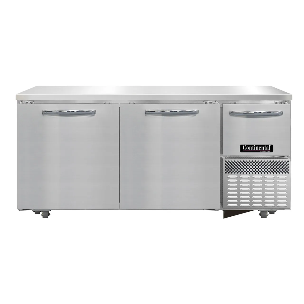 Continental RA68SN-U 68" 3-Door Undercounter Fridge, Stainless Steel, Front Breathing, 17.6 cu. ft.