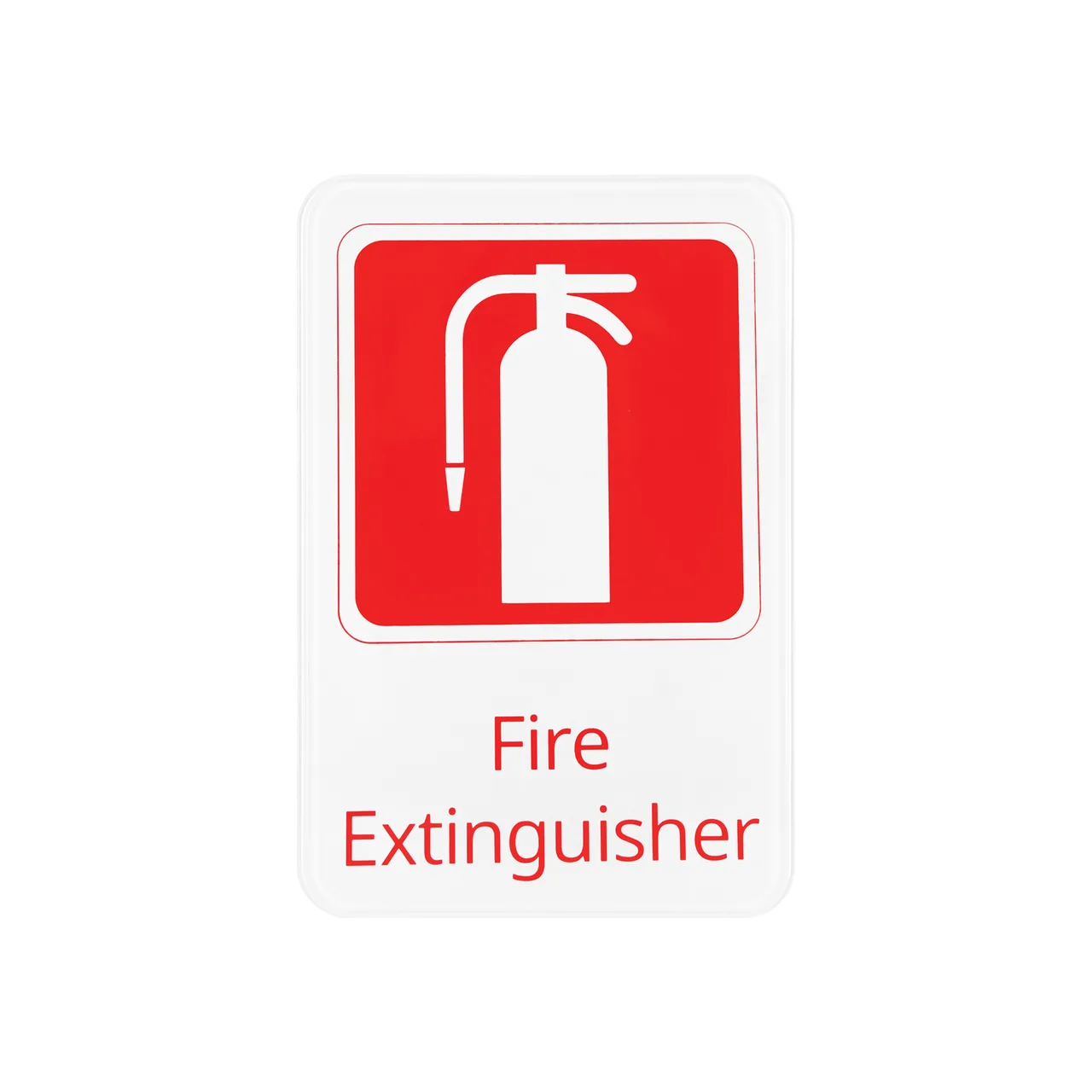 CAC China SCE9-FE03 Fire Extinguisher Compliance Sign, 6" x 9", White, Heavy-Duty Plastic