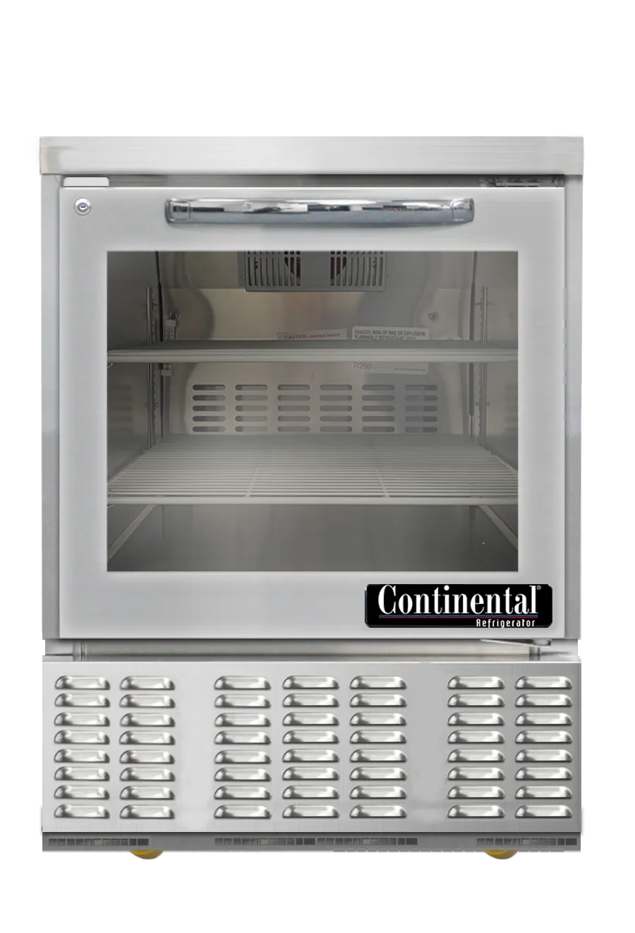 Continental Refrigerator UC24SNGD 24" 1-Glass Door Undercounter Refrigerator, Front Breathing, 4.3 cu. ft.