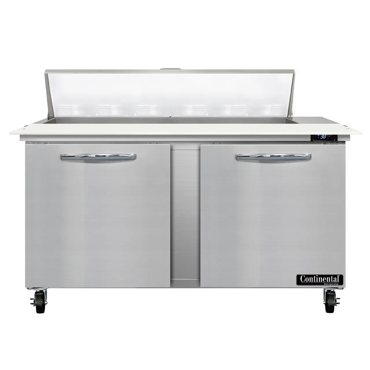 Continental Refrigerator SW60N12C 60" Sandwich / Salad Prep Table w/ 2 Doors, 12 Pans