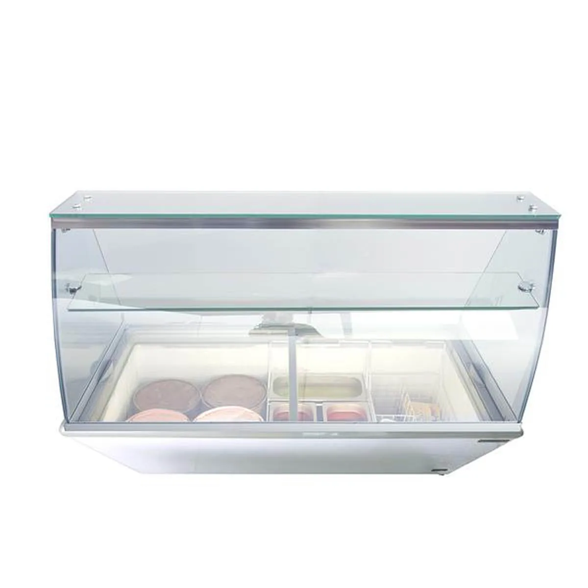 Maxx Cold MXDC-12 70" Ice Cream Dipping Cabinet w/ Curved Sneeze Guard