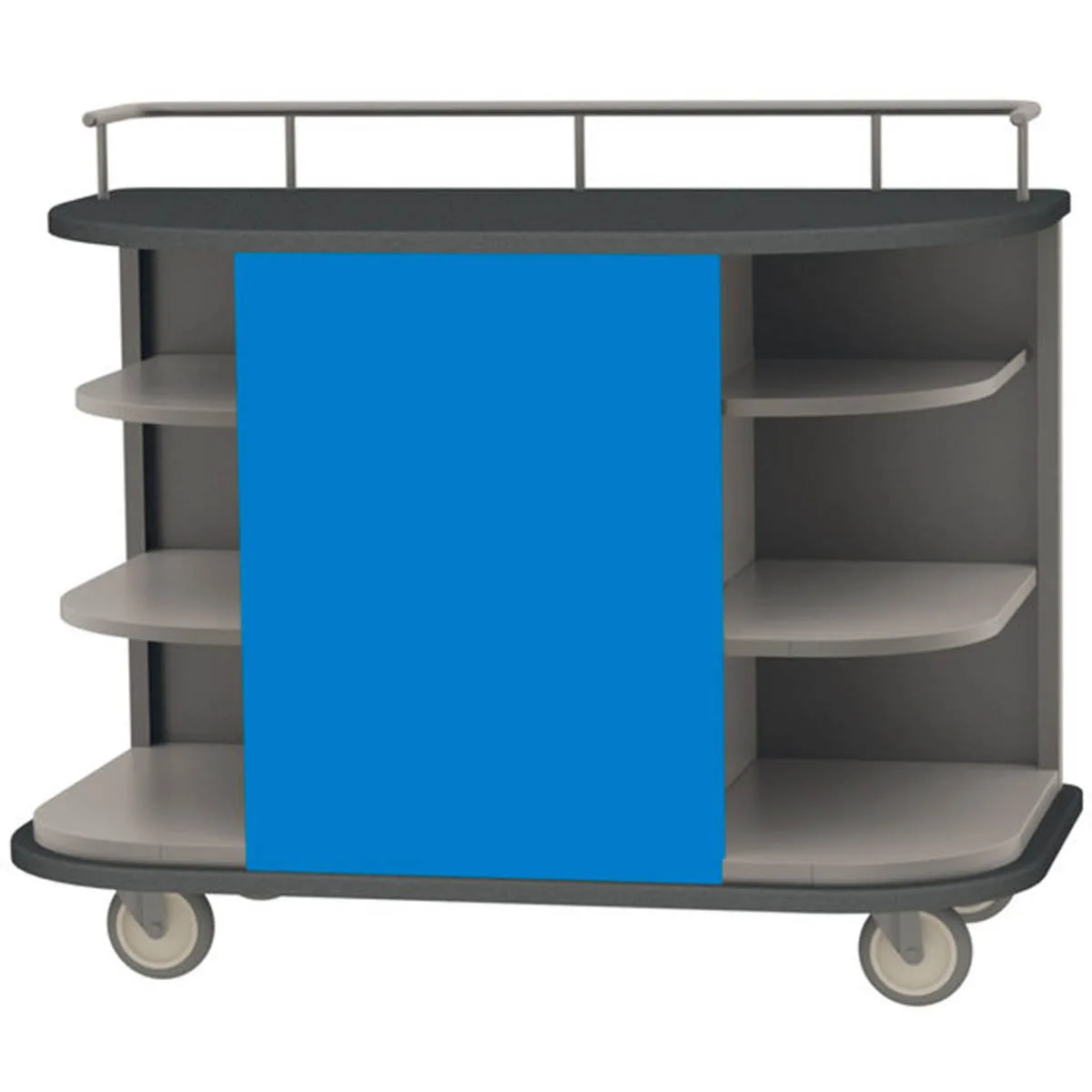 Lakeside 8715 Stainless Steel Self-Serve Compact Hydration Cart w/ 6 Open Corner Shelves