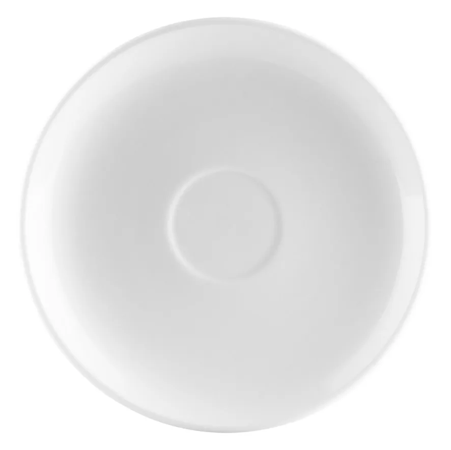 CAC China RCN-1057 Clinton Saucer, 6.5"-6.99" Dia x 1" H, Round Porcelain, Super White, Dishwasher Safe - 1 Dozen