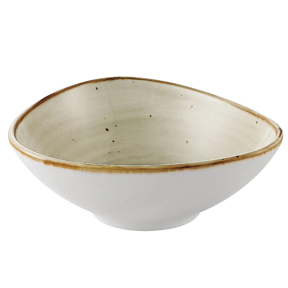 CAC China TUS-TB5-BGE 6 Oz, 4-3/4" x 4-3/8" x 1-3/4" H, Porcelain, Desert Beige Glaze, Safe - Dozen