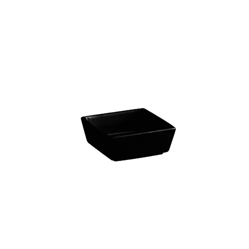 CAC China F-BW4-B Fortune Bowl Porc. Black Dishwasher Safe 5oz 3.5"L x 3.5"W x 1.625"H - Dozen