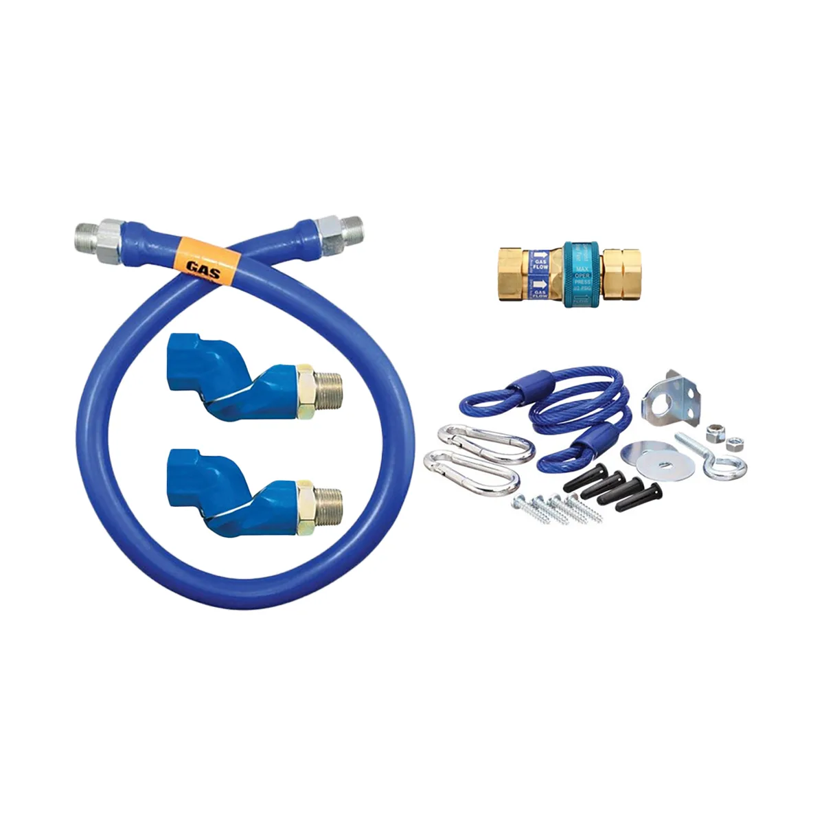 Dormont 16100BPQ2SR60 60" Gas Connector Kit w/ Double Swivel MAX and Restraining Cable , 1" Dia