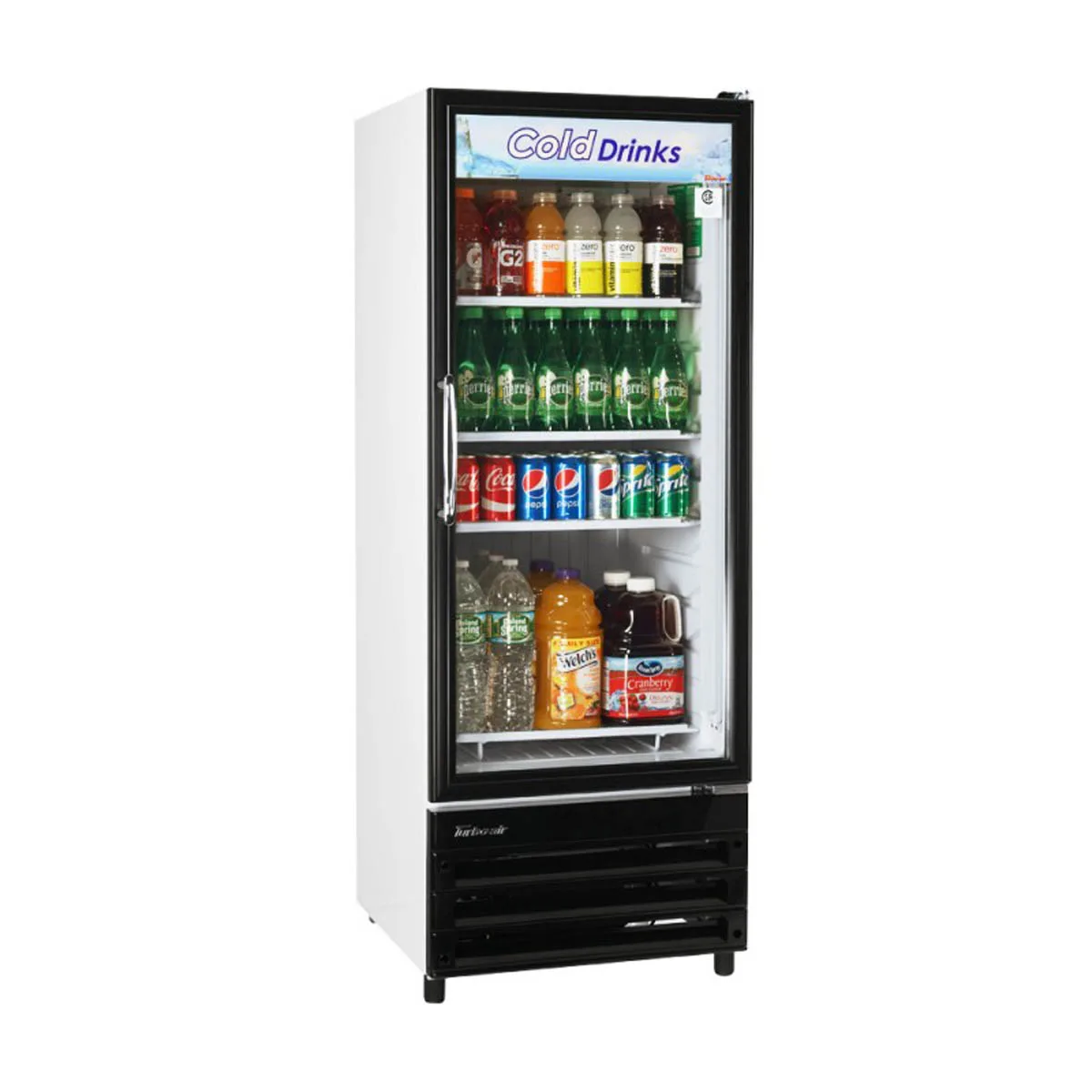 Turbo Air TGM-11RV-N6 23" 1-Glass Door Merchandiser Refrigerator, 10 cu. ft., White Cabinet, 1/5 HP, R600a
