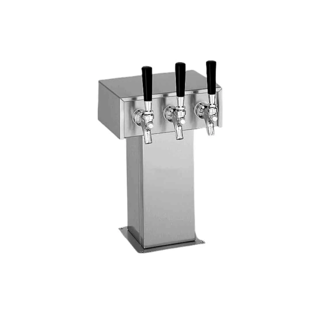 Perlick 3780-3BPC Polished Chrome Draft Beer Dispensing Tower w/ 3 Faucets