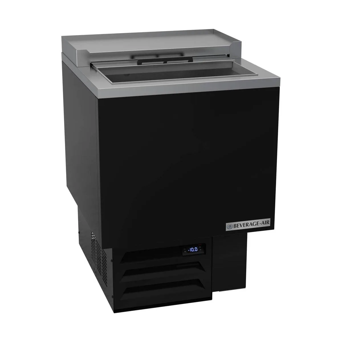 Beverage Air GF24HC-B 24.13" Black Glass & Plate Chiller, 4.0 cu. ft.