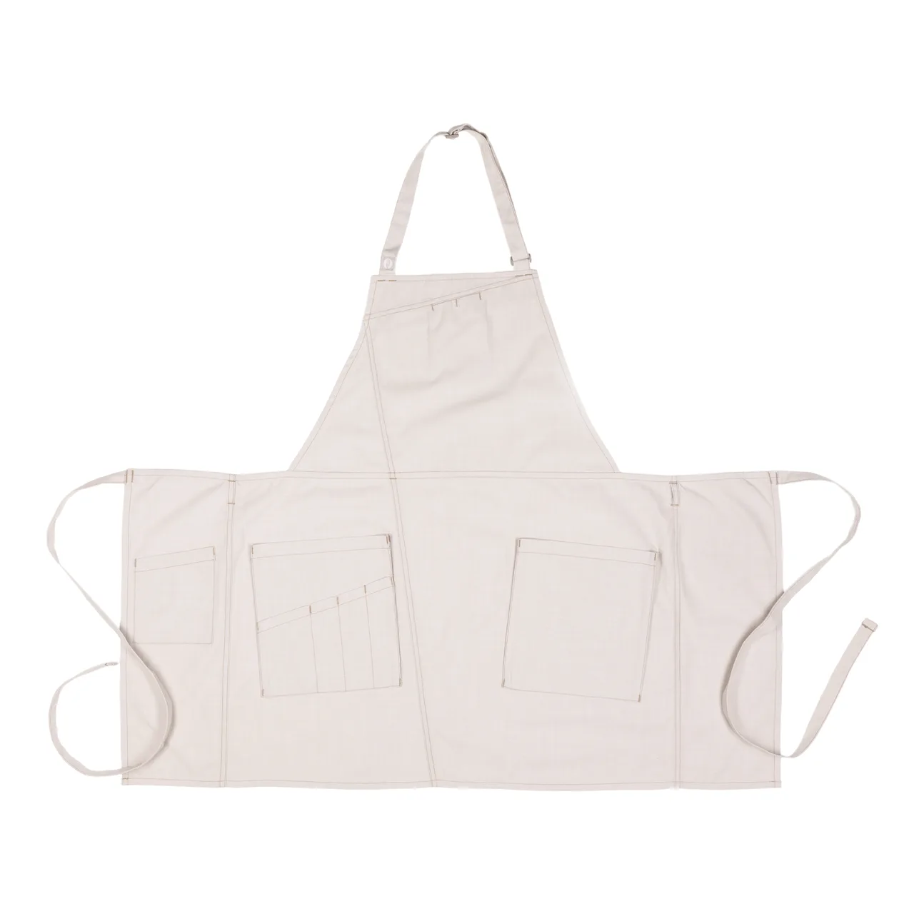 Chef Works ABN02-NAT-0 Medford Bib Apron, 30-1/2"L x 38"W, Adjustable Neck, Poly/Cotton, Natural