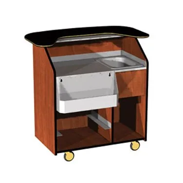 Lakeside 68400 40 lb. Ice Bin 7-Bottle Removable Speed Rail-44" Portable Bar