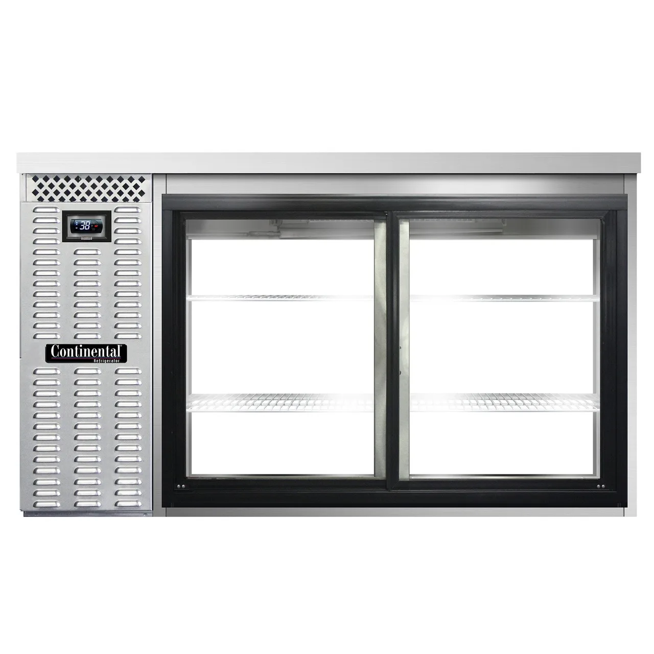 Continental Refrigerator BB59NSSSGDPT 59" Pass-Thru Glass Door Back Bar Refrigerator