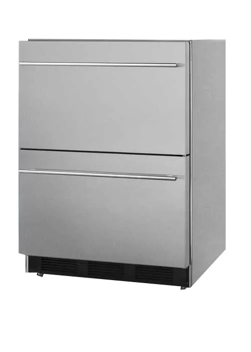 Summit SP6DBS2D7ADA 24" Built-in or Freestanding 2-Drawers Refrigerator in Stainless Steel, ADA Compliant, 3 cu. ft.