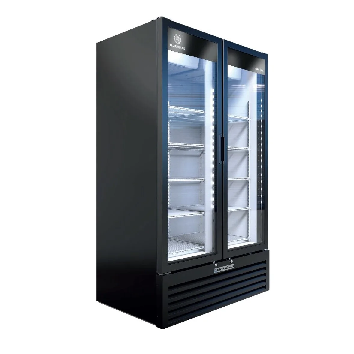 Beverage Air MT34-1B 39" 2-Section Marketeer Glass Door Merchandiser in Black, 26.12 cu. ft.