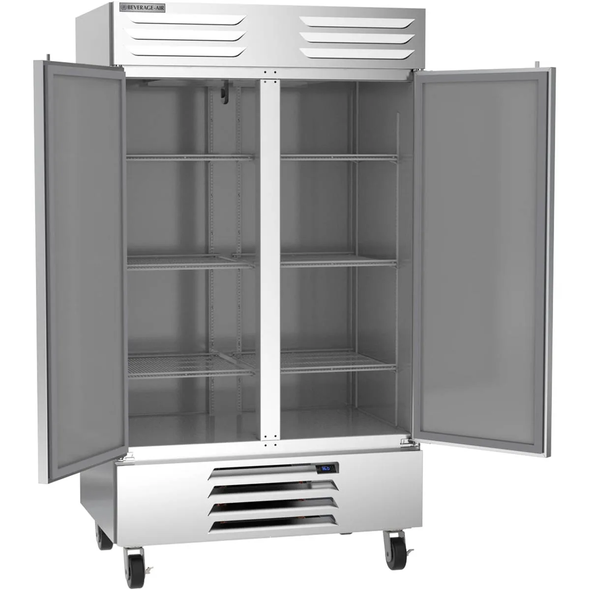 Beverage Air FB44HC-1S 47" 2-Solid Door Reach-In Freezer, Bottom Mounted, 44 cu. ft., Stainless Steel Front
