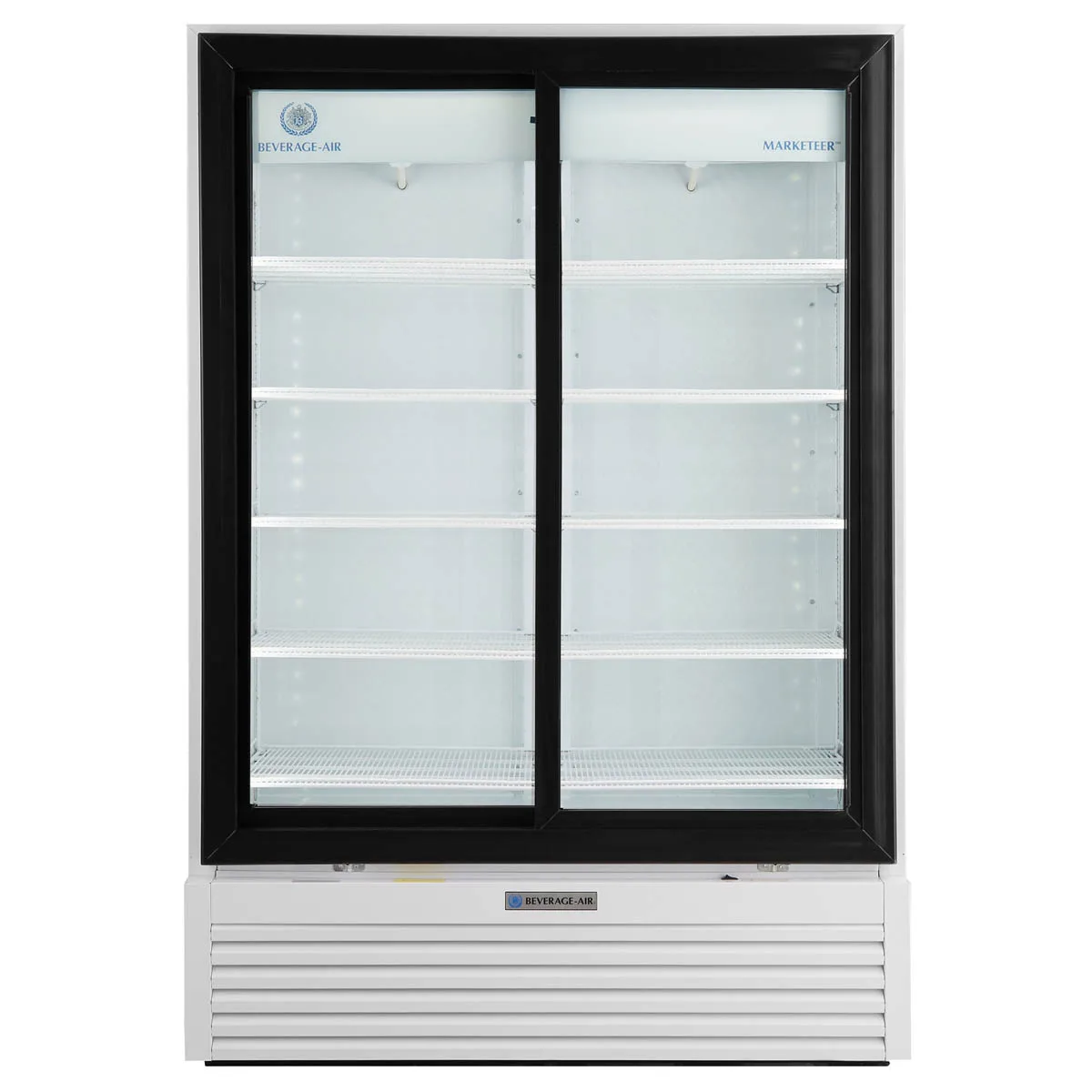 Beverage Air MT53-1-SDW 54" 2-Section Marketeer Glass Door Merchandiser in White, 41.66 cu. ft.