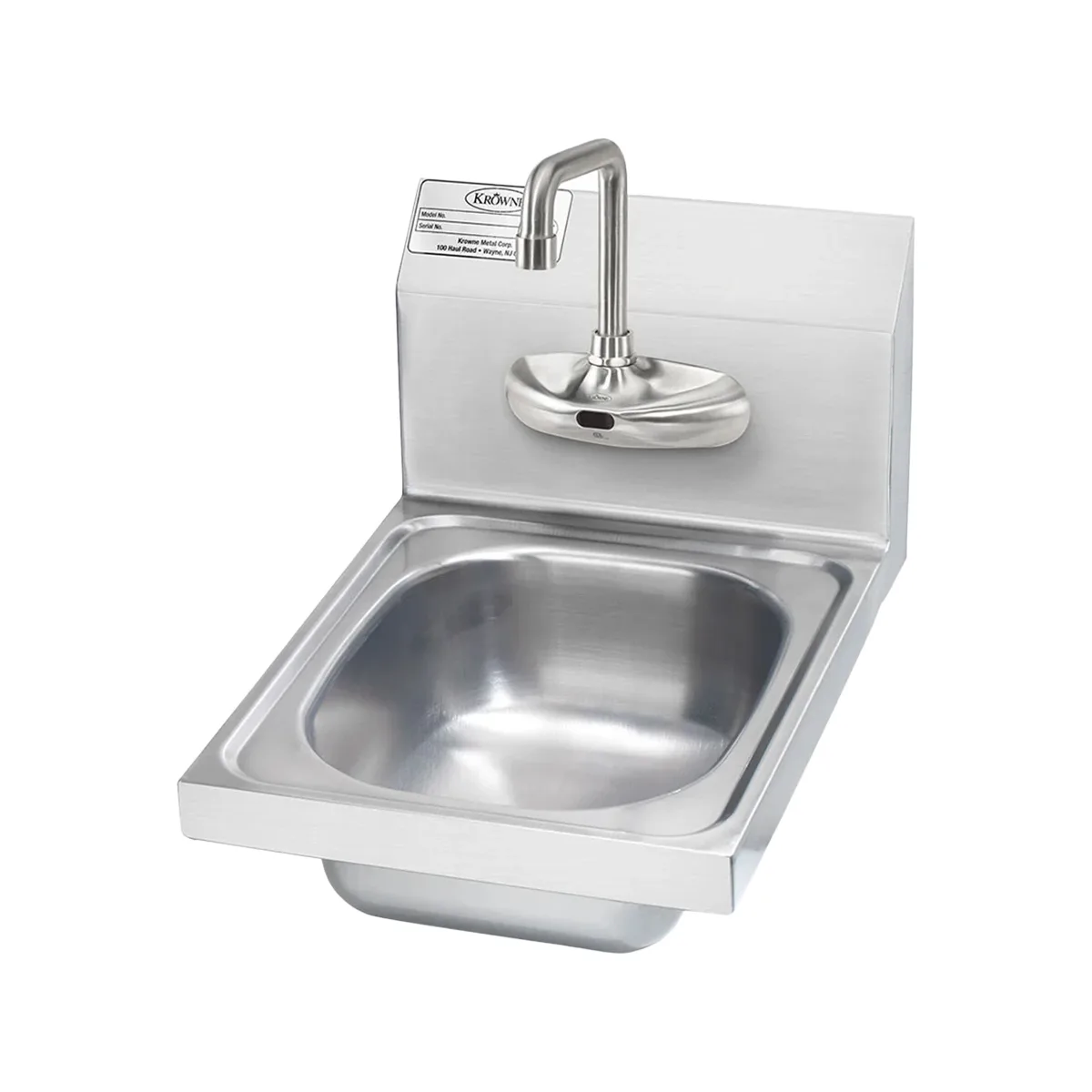 Krowne HS-64 12" Wall Mounted Hand Sink with e-Faucet & Battery Powered - 20 gauge