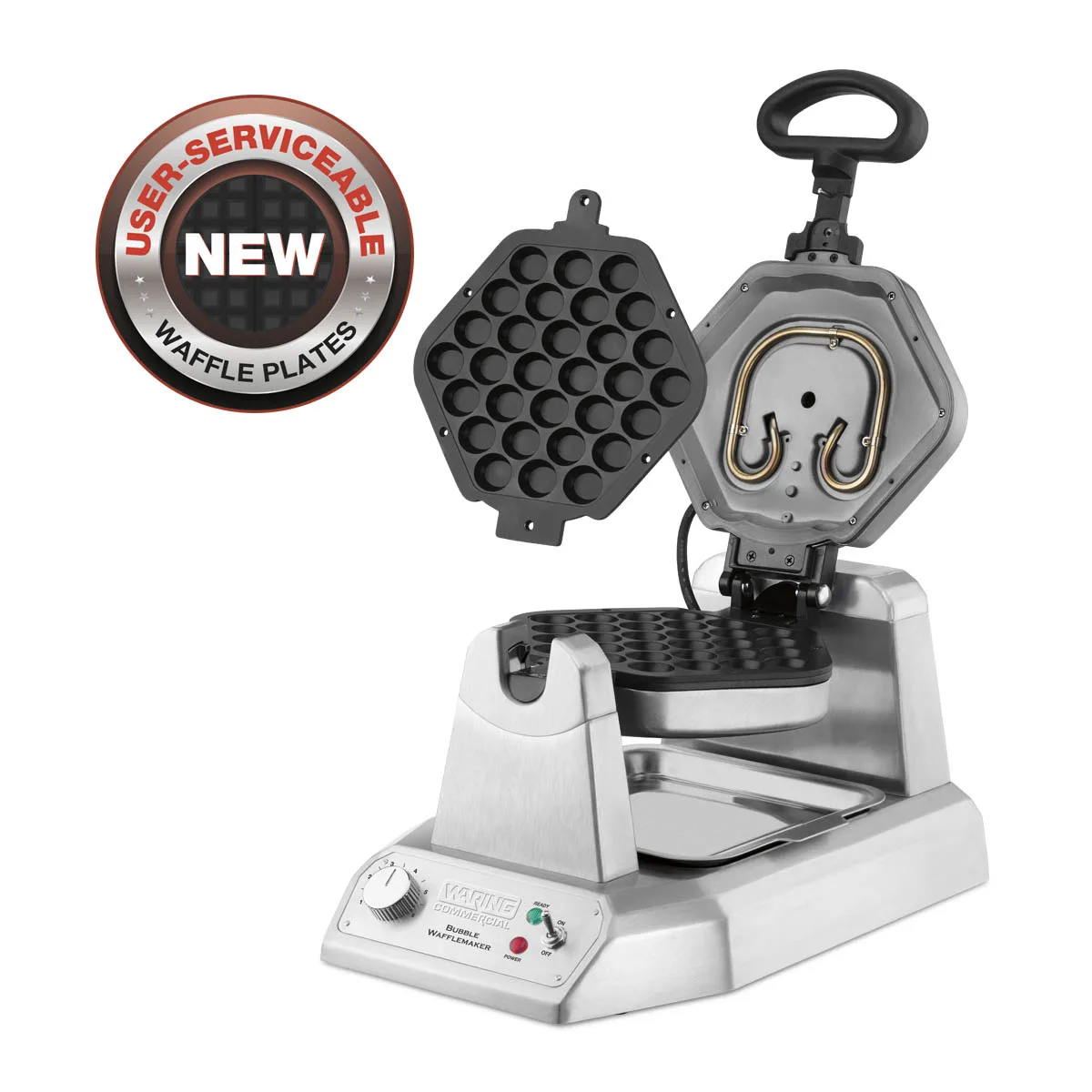 Waring WBW300X Bubble Waffle Maker/Baker, Heavy-Duty,Nonstick Plates