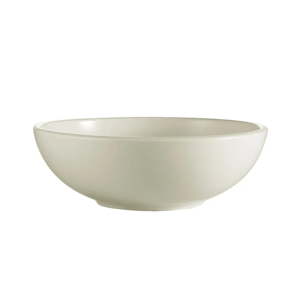 CAC China REC-82 Pasta Salad Bowl, 60 Oz, 9-1/2" Dia x 3-1/4" H, Ceramic in White - Dozen