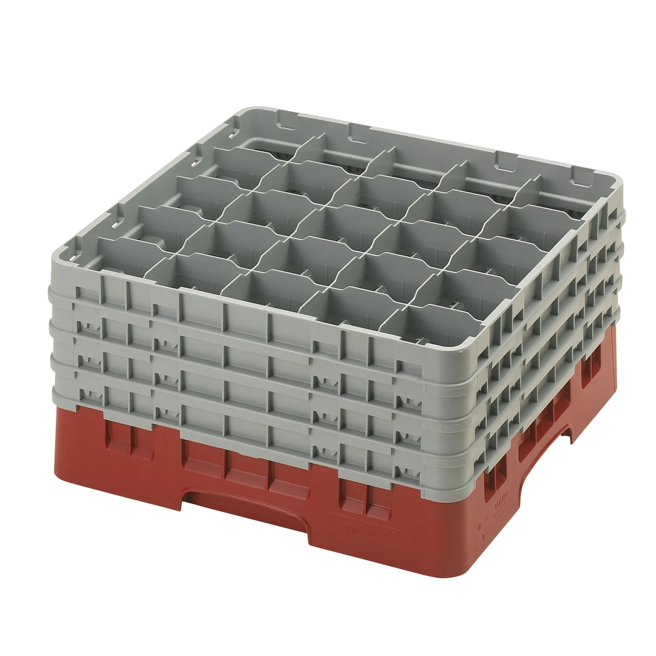 Cambro 25S900416 Camrack Glass Rack, Full Size, Cranberry Red, 19-3/4 x 19-3/4, 25 Compartments