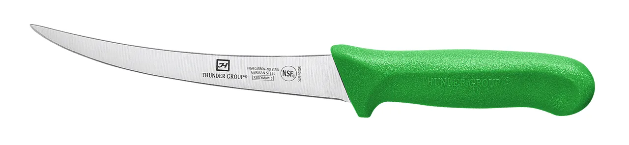 Thunder Group SLKF403GR Boning Knife, 6" Blade, Polypropylene Handles, German Steel, Green