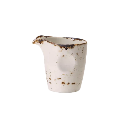 Steelite 11550557 Pourer, 3.0 Oz White Ceramic Pitcher 3.0" x 2.375" x 3.0" Oven Safe 530F - 1 Dozen