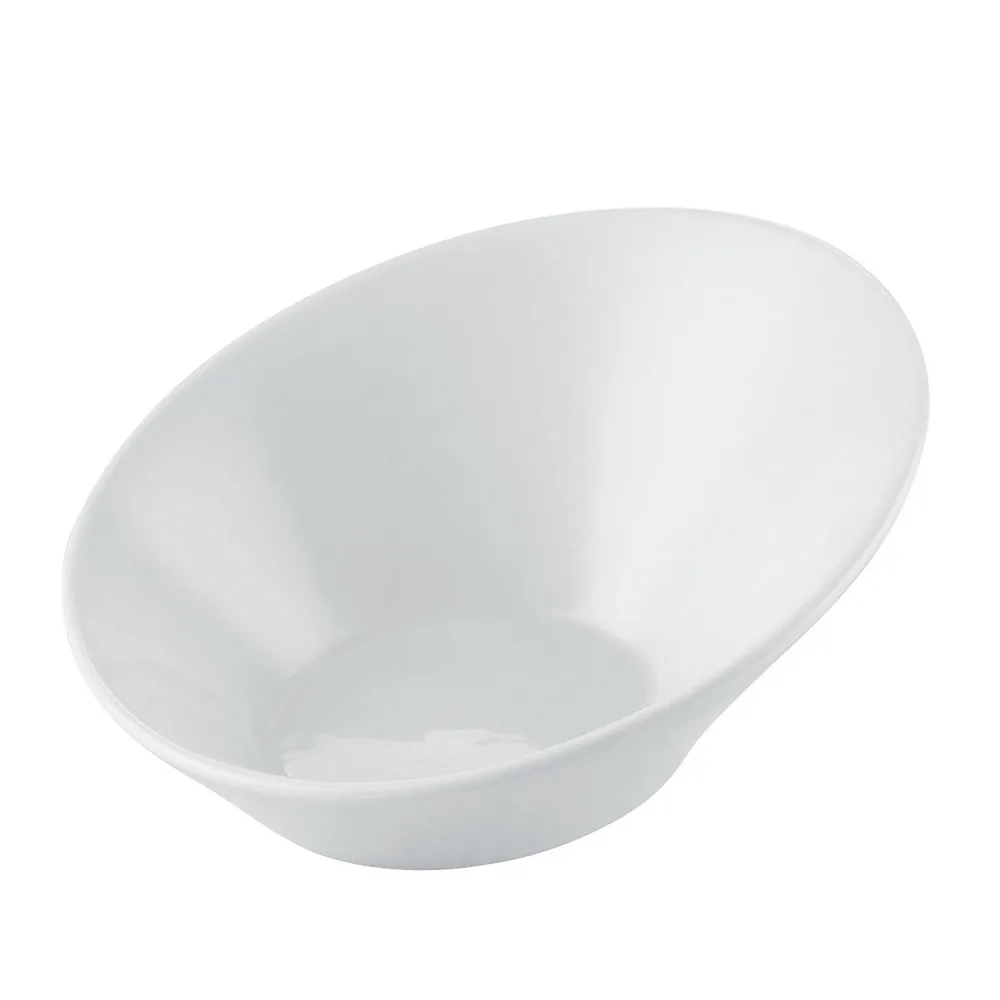 CAC China RCN-SB9 - 22‑Oz White Porcelain Slanted Bowl, 9" Diameter, Dishwasher Oven Safe - 1 Dozen