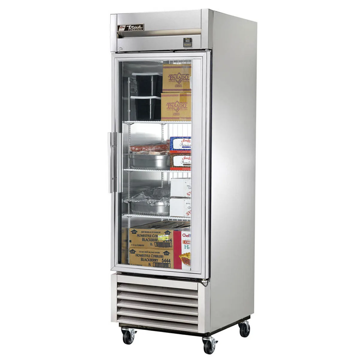 True TS-23FG-HC~FGD01 27" 1-Section Reach-In Freezer w/ 1 Glass Door, Bottom Mount, 23 cu. ft., Stainless Steel