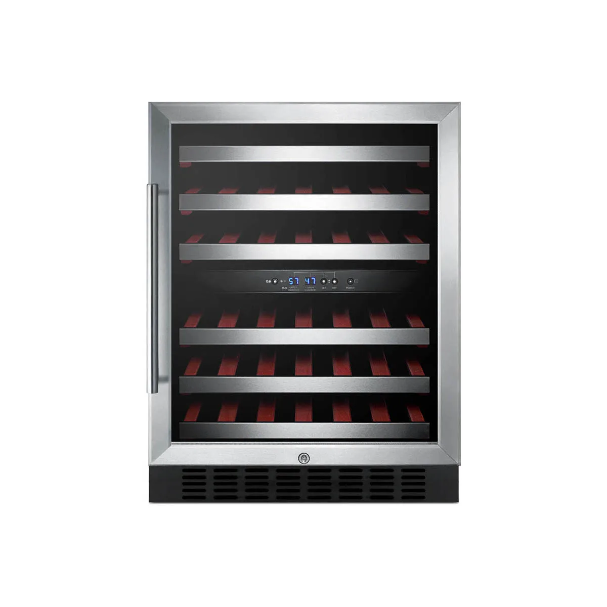 Summit SWC530BLBIST 24" Glass Door Wine Refrigerator, Dual Temperature, 36 Bottles