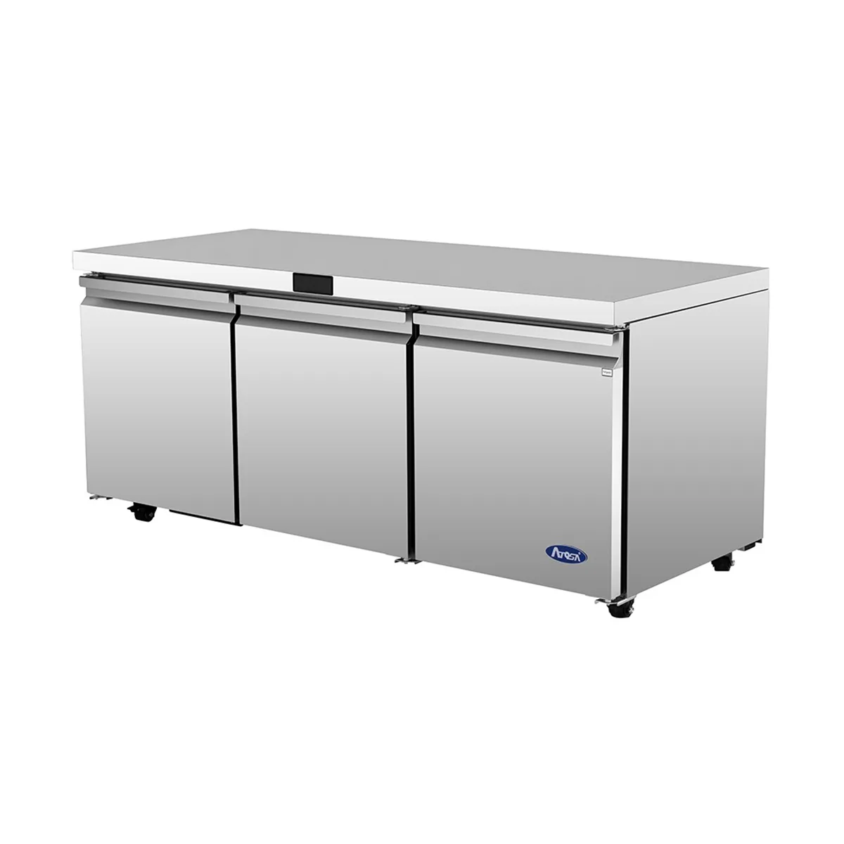 Atosa USA AUR72SD 72" Three Solid Door Undercounter Refrigerator, Stainless Steel, 18.2 cu. ft