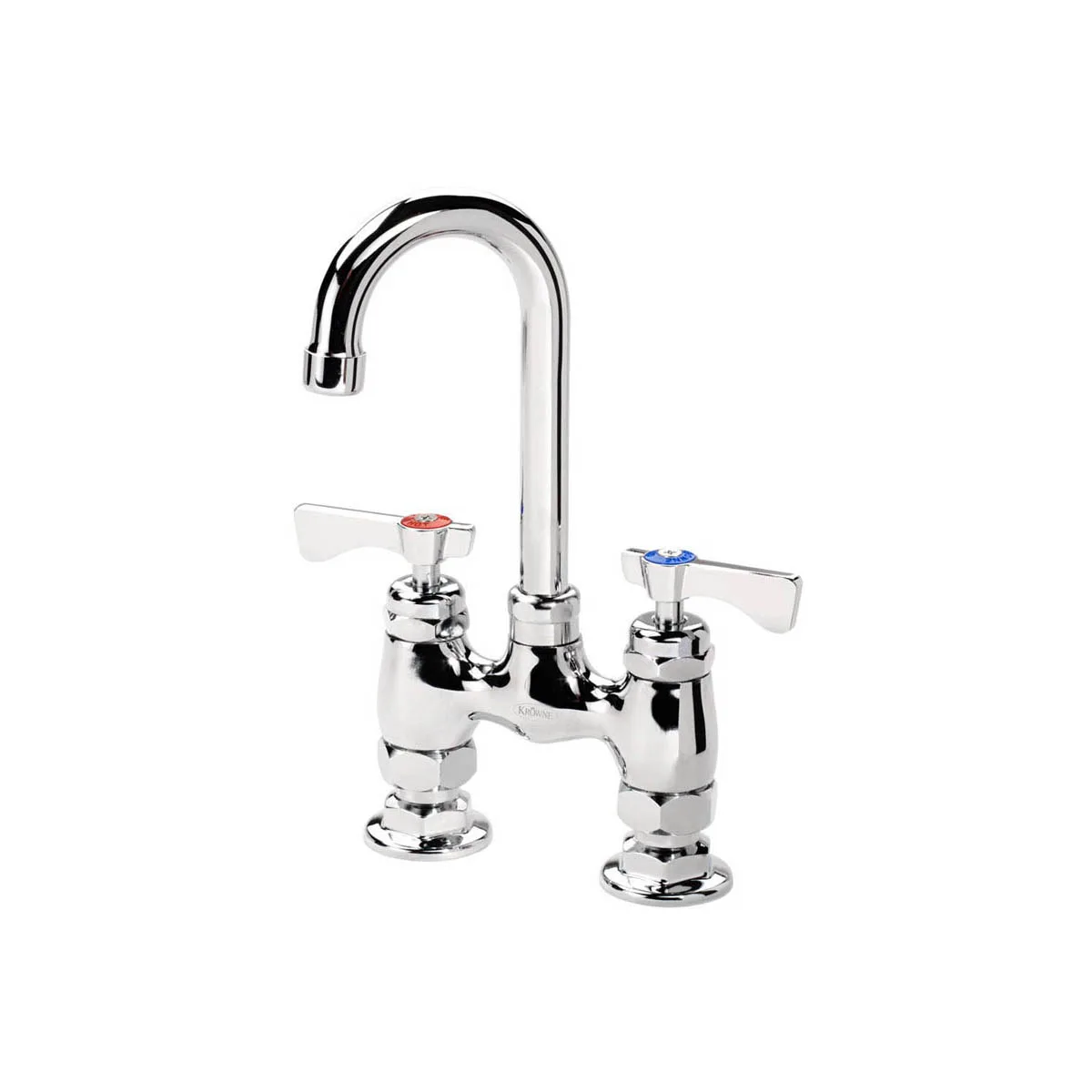 Krowne 15-425L Royal Series Low Lead Deck Mount Faucet w/ 4" Centers, 3.5" Gooseneck Spout
