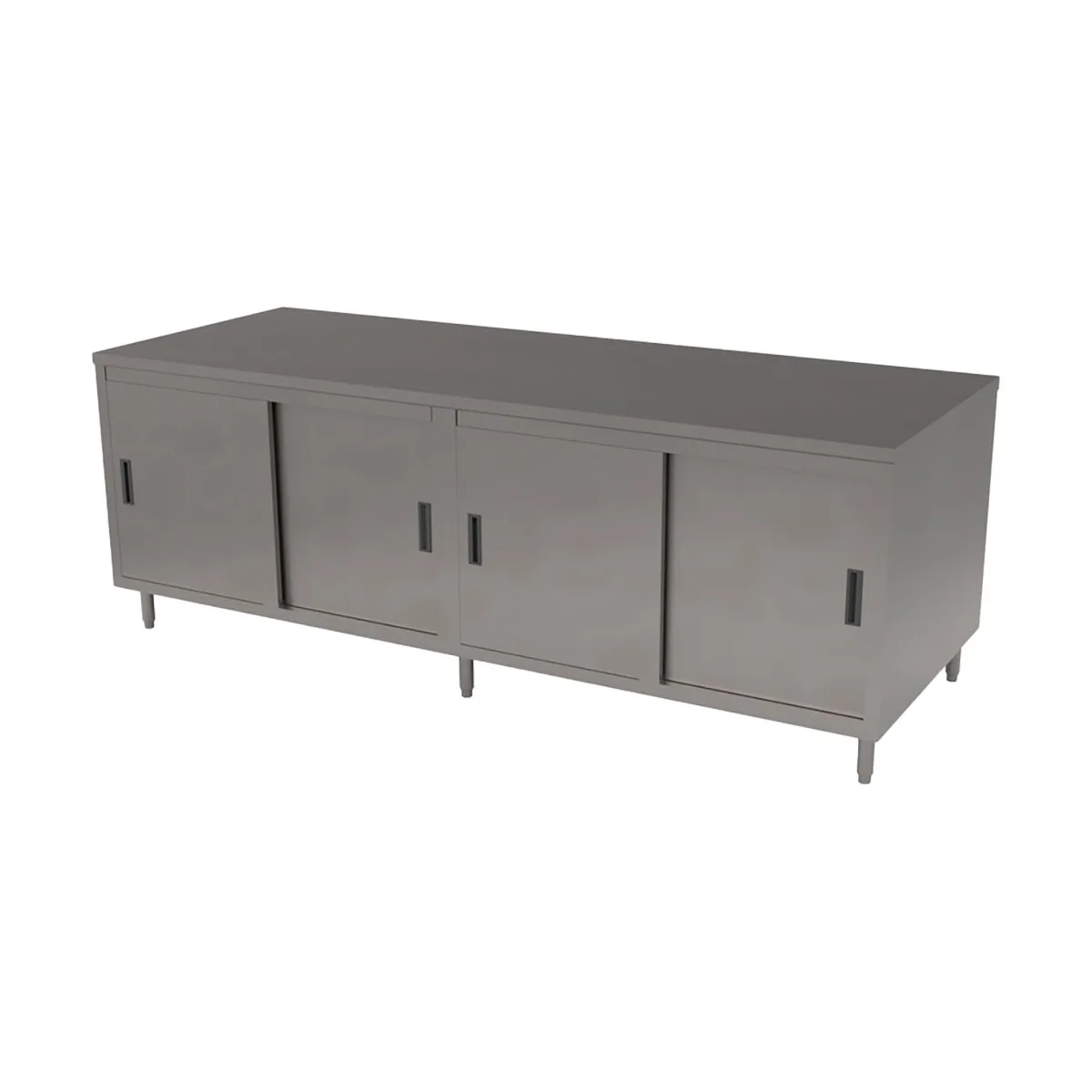 BK Resources CST-36120S Cabinet Base with Sliding Doors Chef Table, 120"W x 36"D - Square/Flat Edge