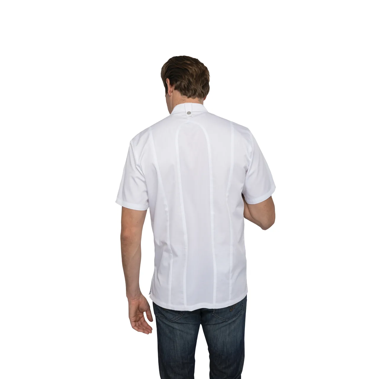 Chef Works CES02-WHT-2XL Chef Coat, Short Sleeve, White 2XL, 65/35 Poly/Cotton Twill