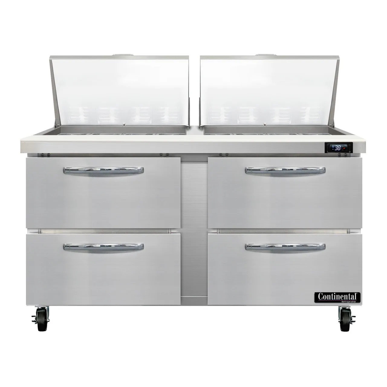 Continental Refrigerator SW60N24M-D 60" Mega Top Sandwich Prep Table w/ 4 Drawers, 24 pans