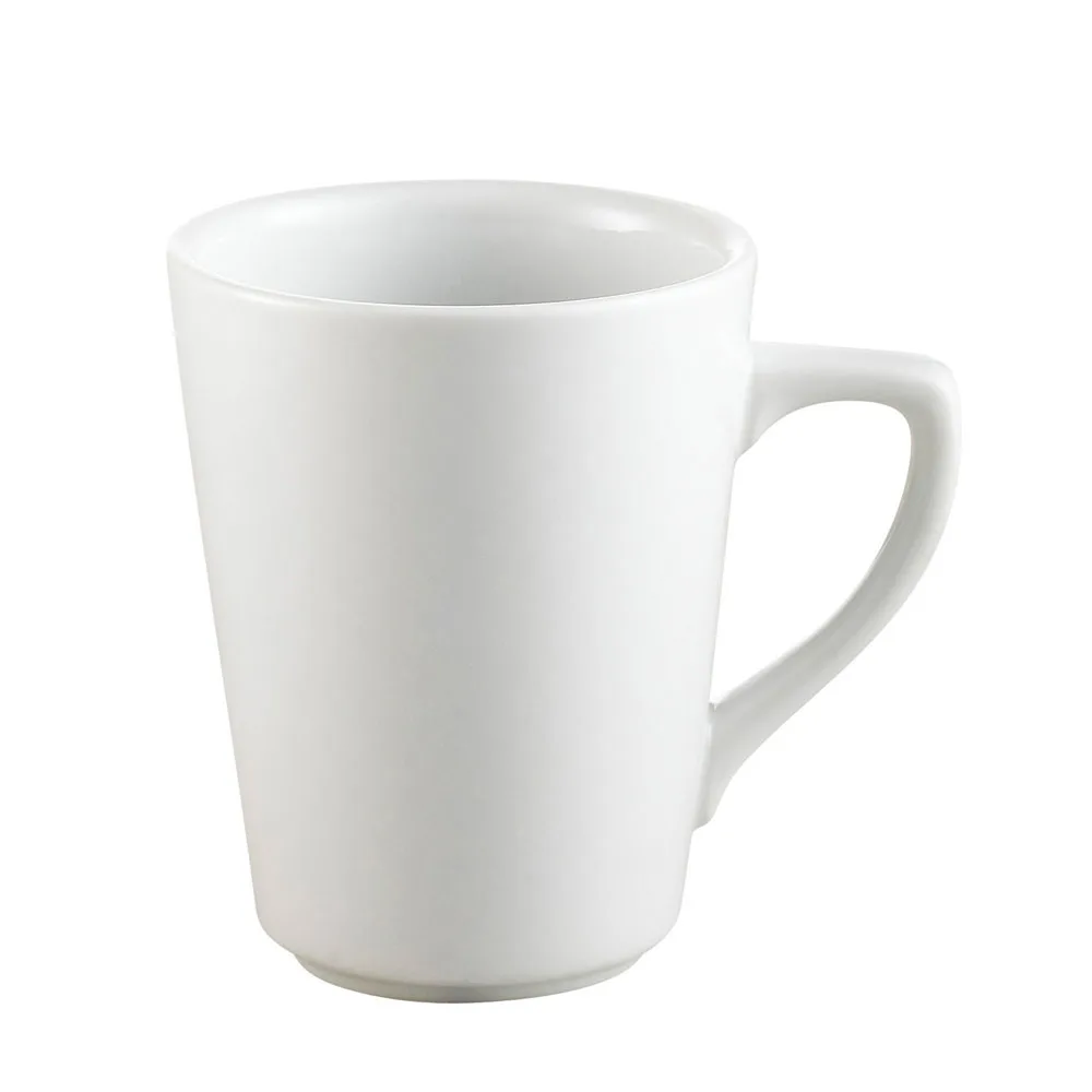 CAC China VC-8-P Victory Mug, 8.5 oz 3" Dia x 4-1/4" H Porcelain White, Dishwasher Safe - 1 Dozen