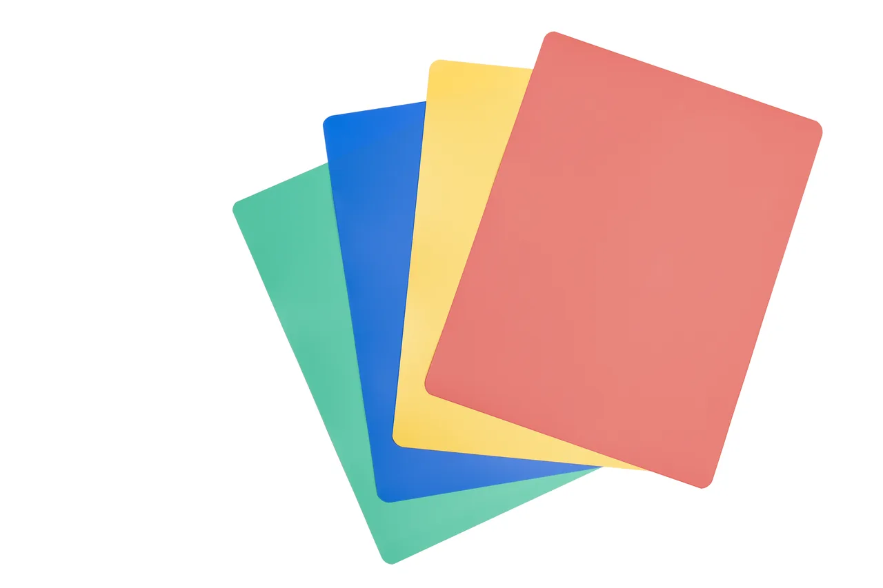 Browne USA 573614 Plastic Cutting Board 12" x 18" Assorted Colors Dishwasher Safe - 4/Pack