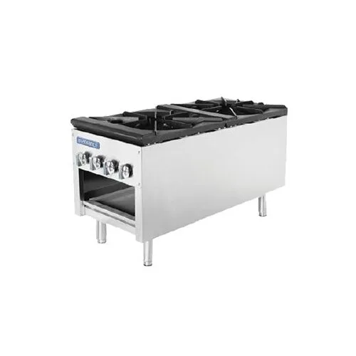 Turbo Air TASP-18-D 18" Gas Stock Pot Range w/ (2) Three Ring Burners, Front to Back Design, 158.000 BTU